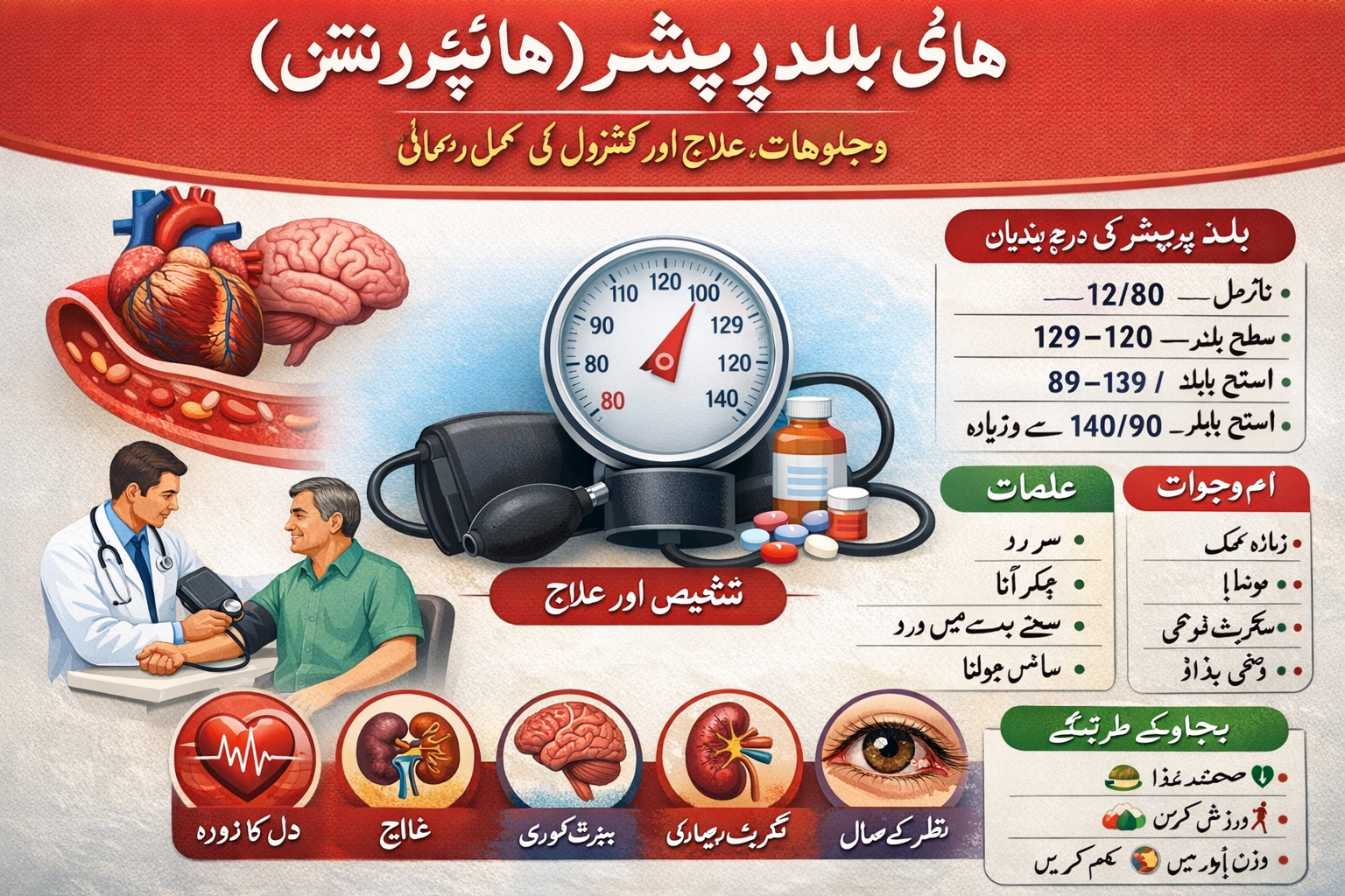 ہائی بلڈ پریشر (ہائیپرٹینشن): وجوہات، علاج اور طویل مدتی کنٹرول کی مکمل رہنمائی